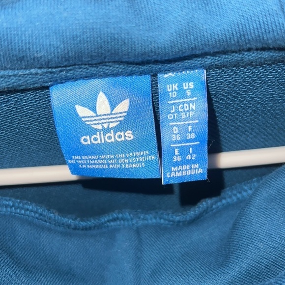 Adidas Women’s Blue Treefoil Oversized Tech Style Hoodie Size Small - Picture 9 of 9